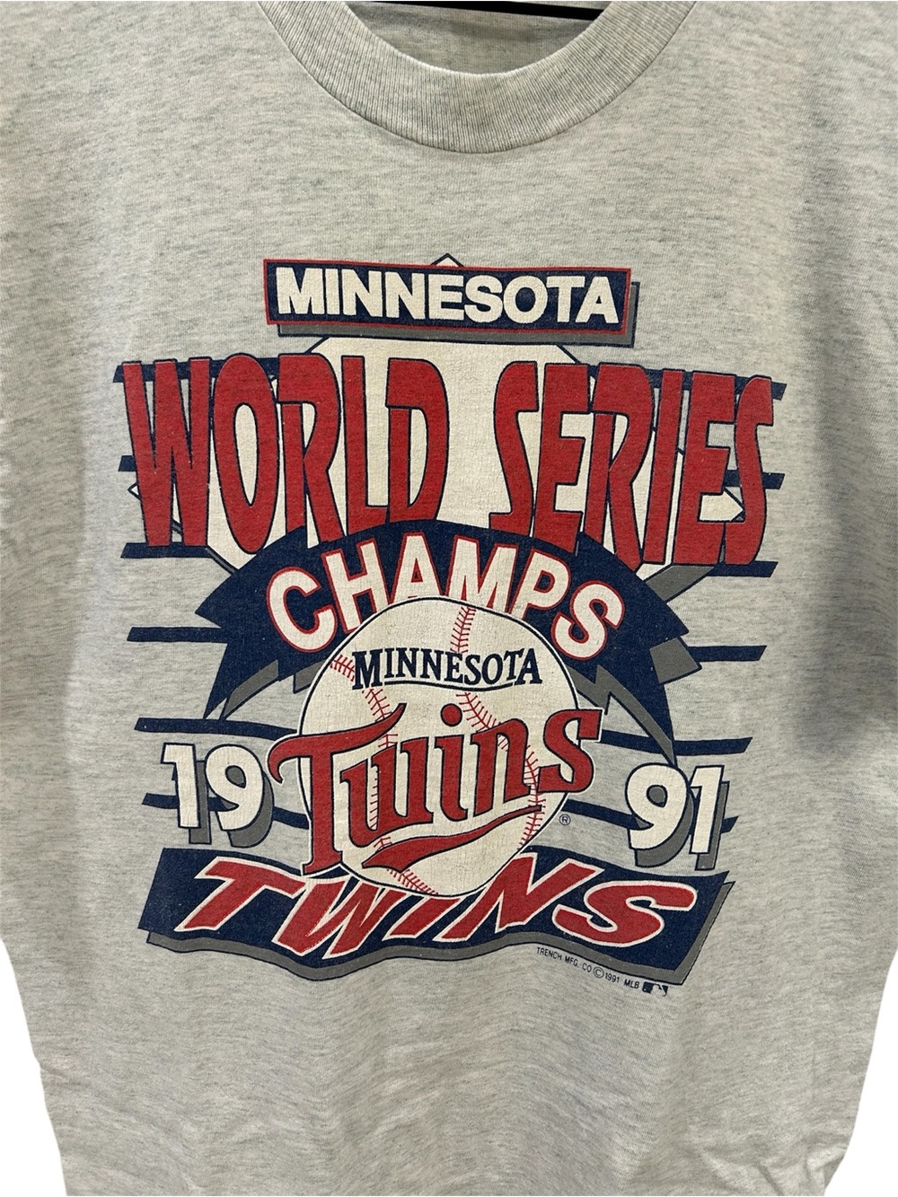 Vintage 1991 Minnesota Twins World Series Champs Single Stitch T-Shirt Size L - Picture 3 of 7